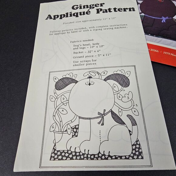 Vtg Applique Patterns, Dog Raccoons, 1970s Fabric Patterns Complete Set of 2 - Picture 6 of 6